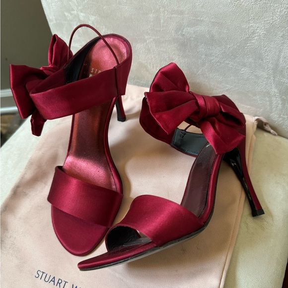 Stuart Weitzman Satin Bow Heels - Picture 3 of 9